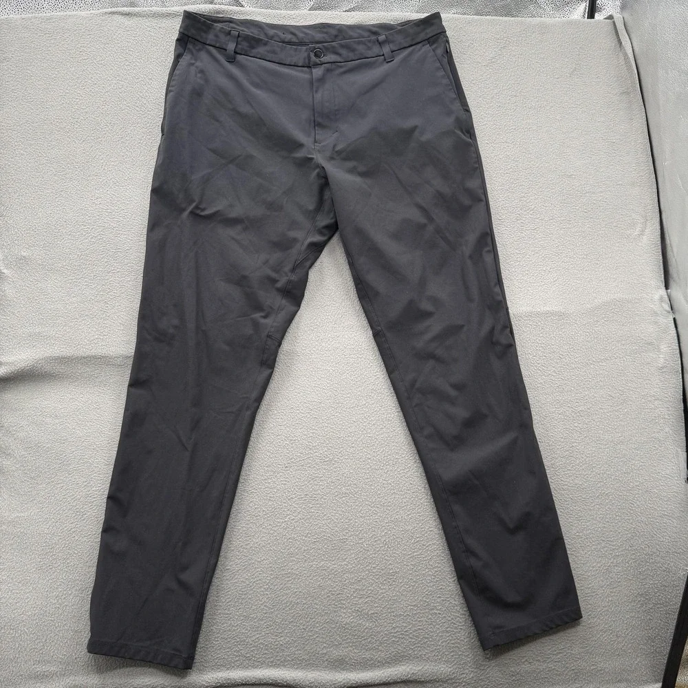 Lululemon Pants Mens 38x32 (Fits 37/32) Black Slim Fit Stretch Microfiber Chino